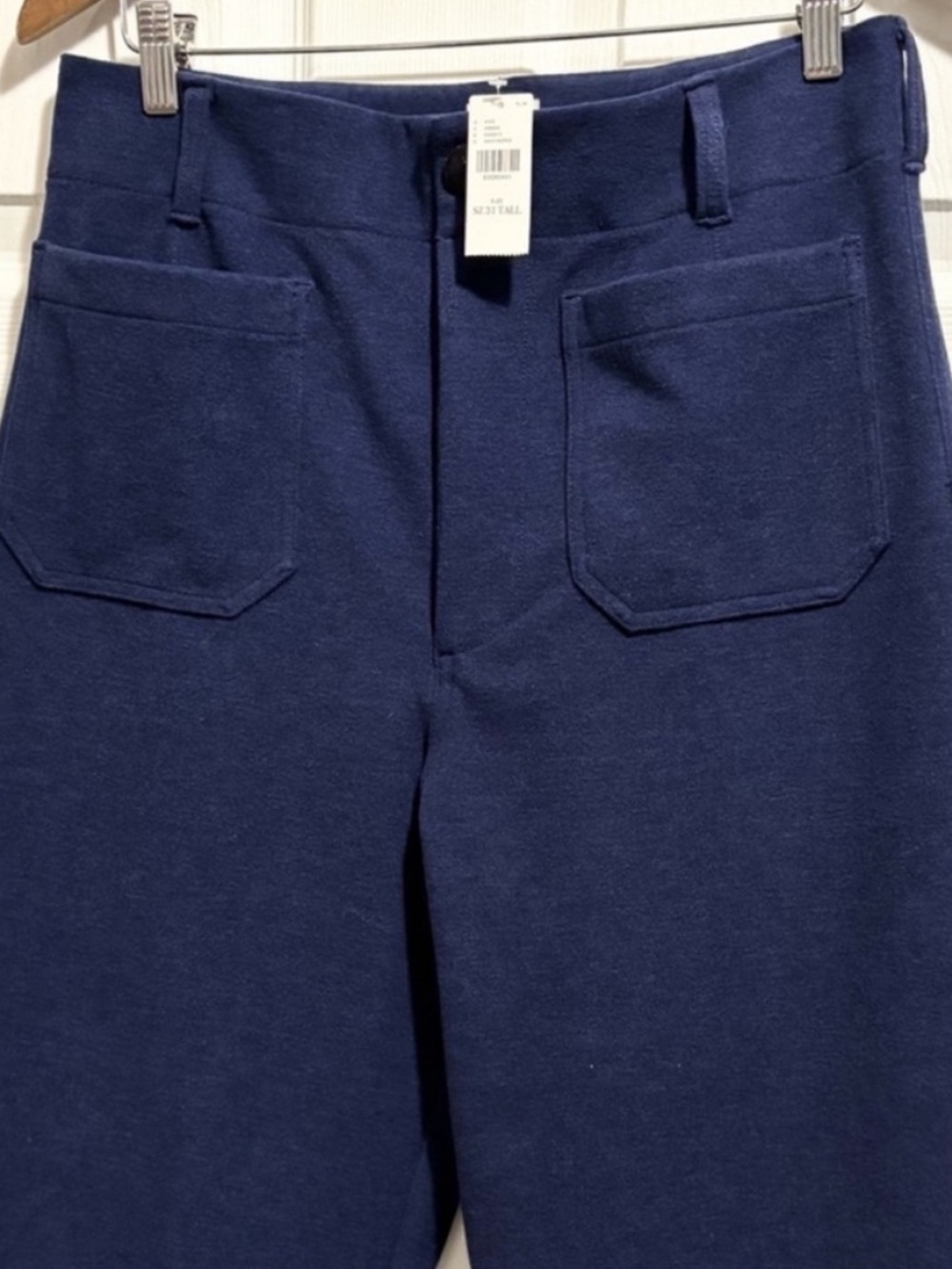NWT Anthropologie MAEVE The Colette Pant Brushed Knit Wide Leg Blue Crop Sz 31 T - Picture 12 of 16
